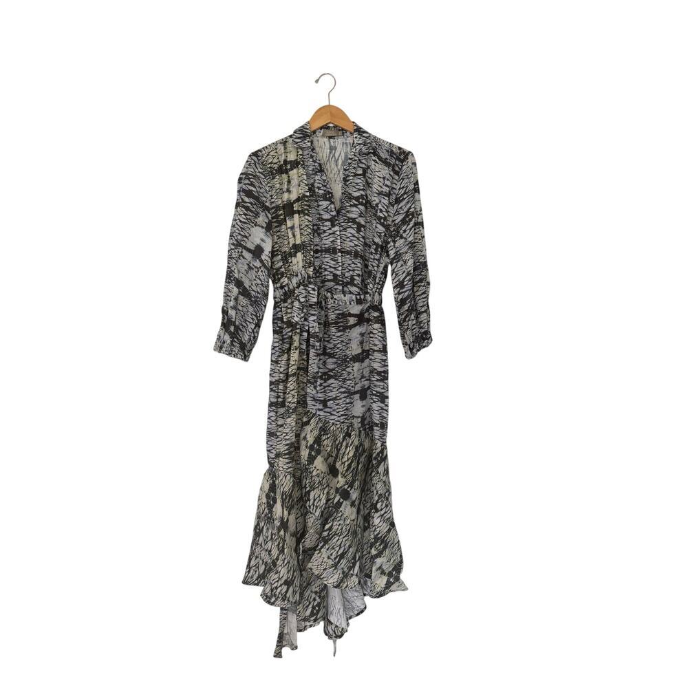 Beatriz Camacho Linen Wrap Maxi Dress Size 4